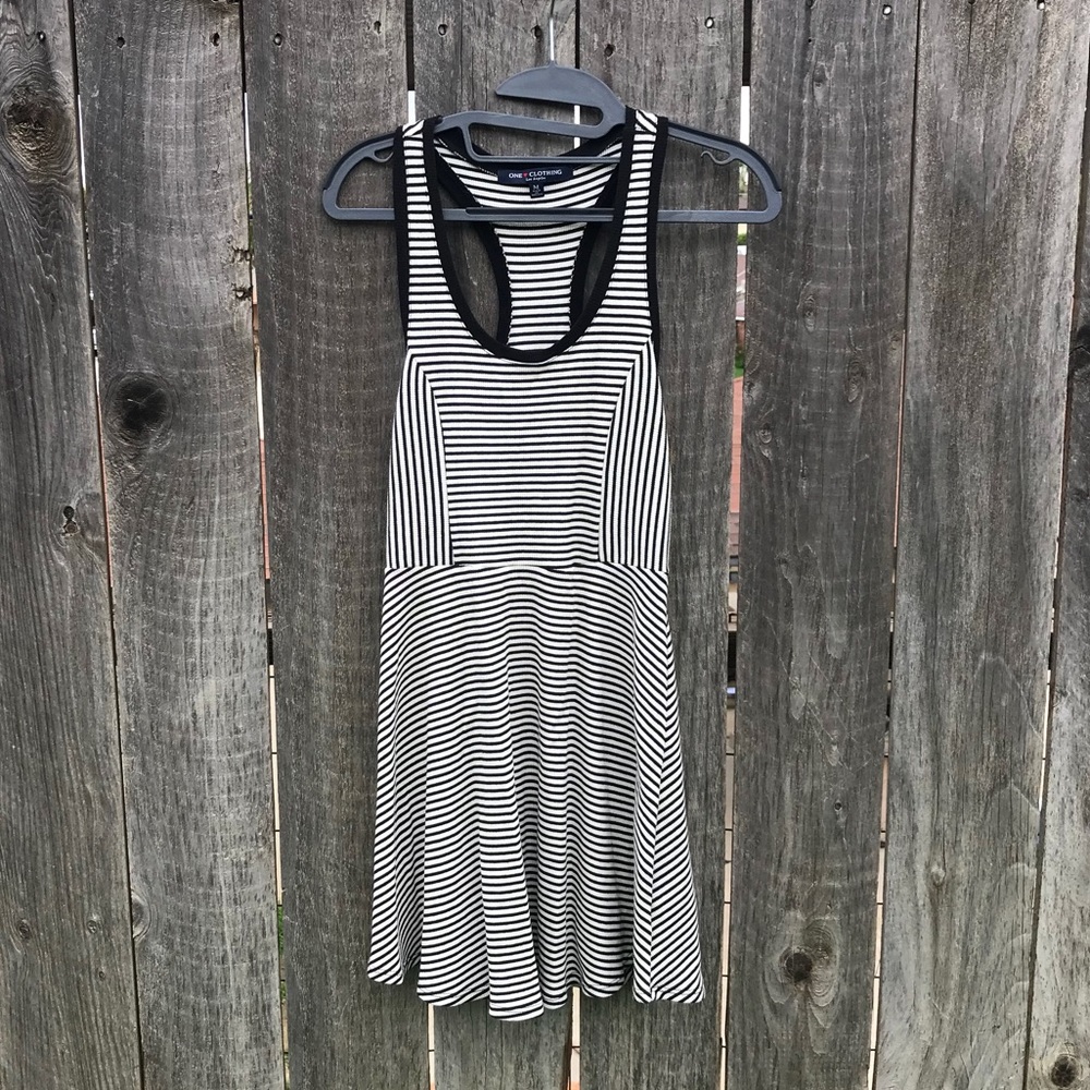 Black and White Striped Skater Dress